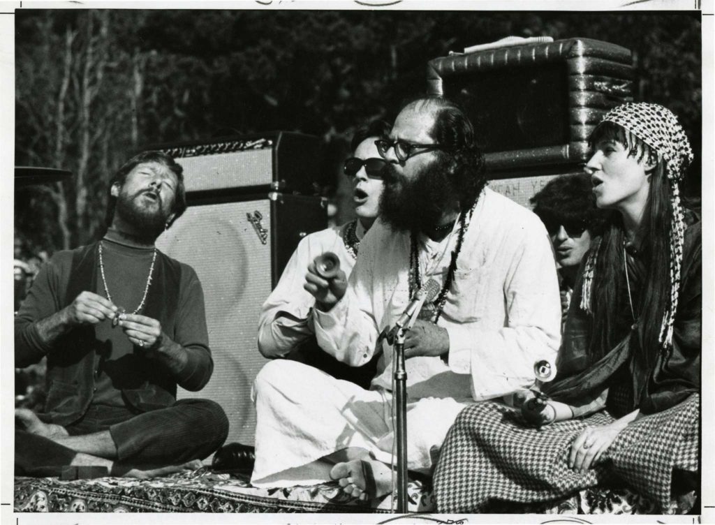 Gary Snyder, Michael McClure, and Alan Ginsberg at the Be-In, 1967.