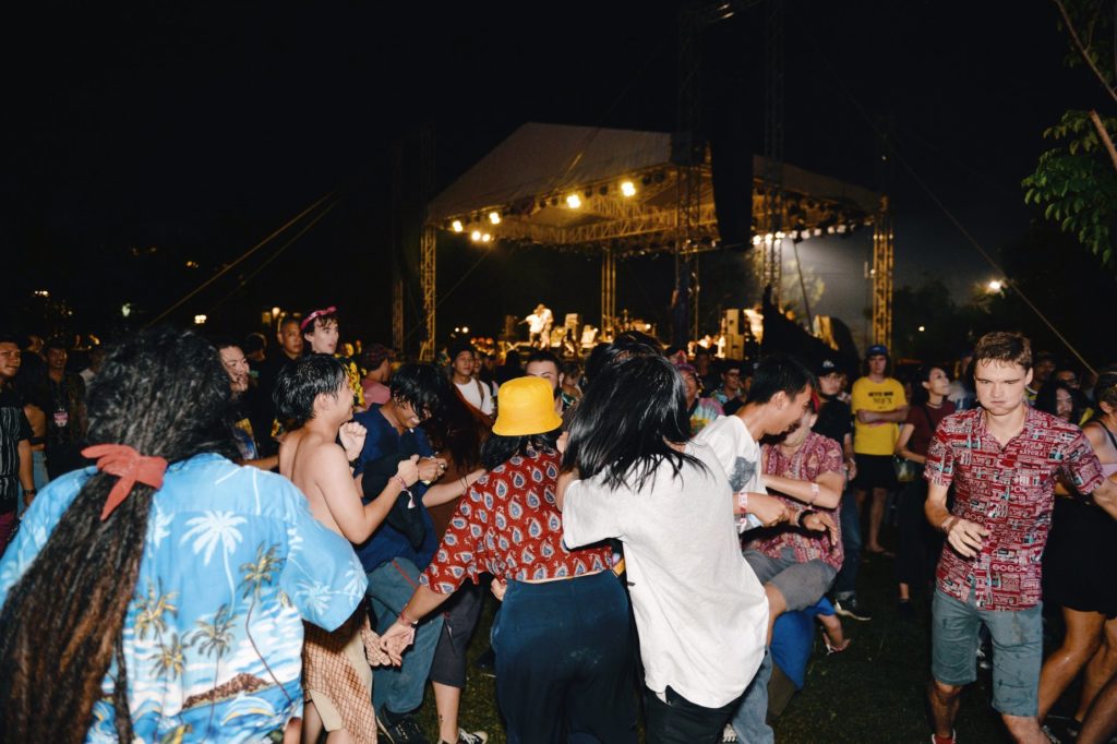People moshing at Pink Cloud Music Festival Thailand 2019